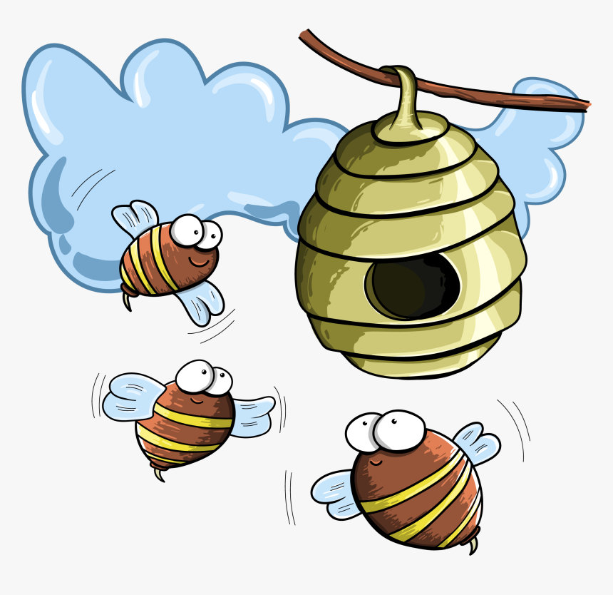 Bee Hive Cartoon Transparent