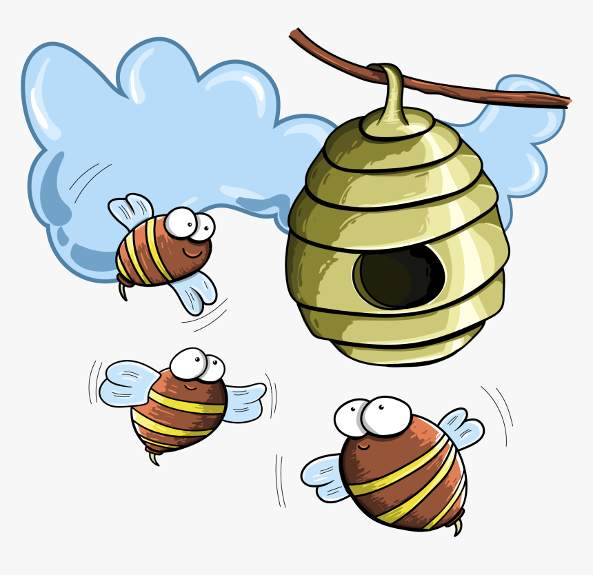 Transparent Bee Hive Clip Art - Bee Home Clipart Png, Png Download, Free Download