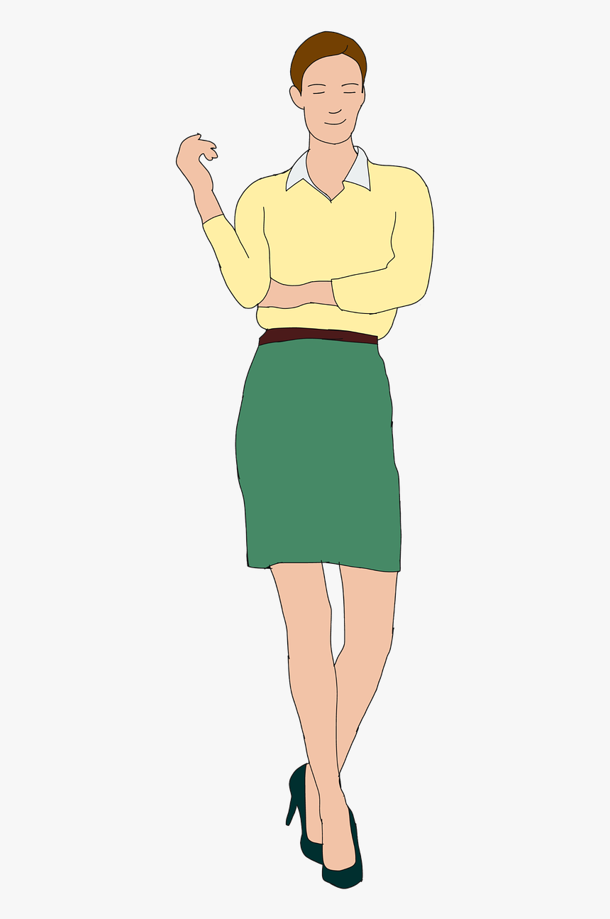 Cartoon Character Business Woman Standing Free Picture - Business Cartoon Characters Png, Transparent Png, Free Download