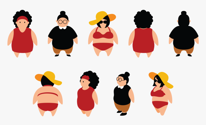 Fat Girl Free Vector, HD Png Download, Free Download