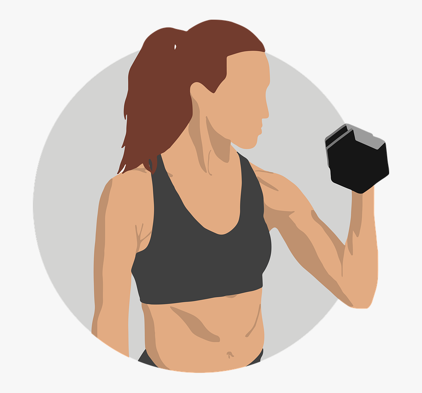 Woman, Girl, Workout, Exercise, Lifting, Weights - Biceps Curl, HD Png Download, Free Download