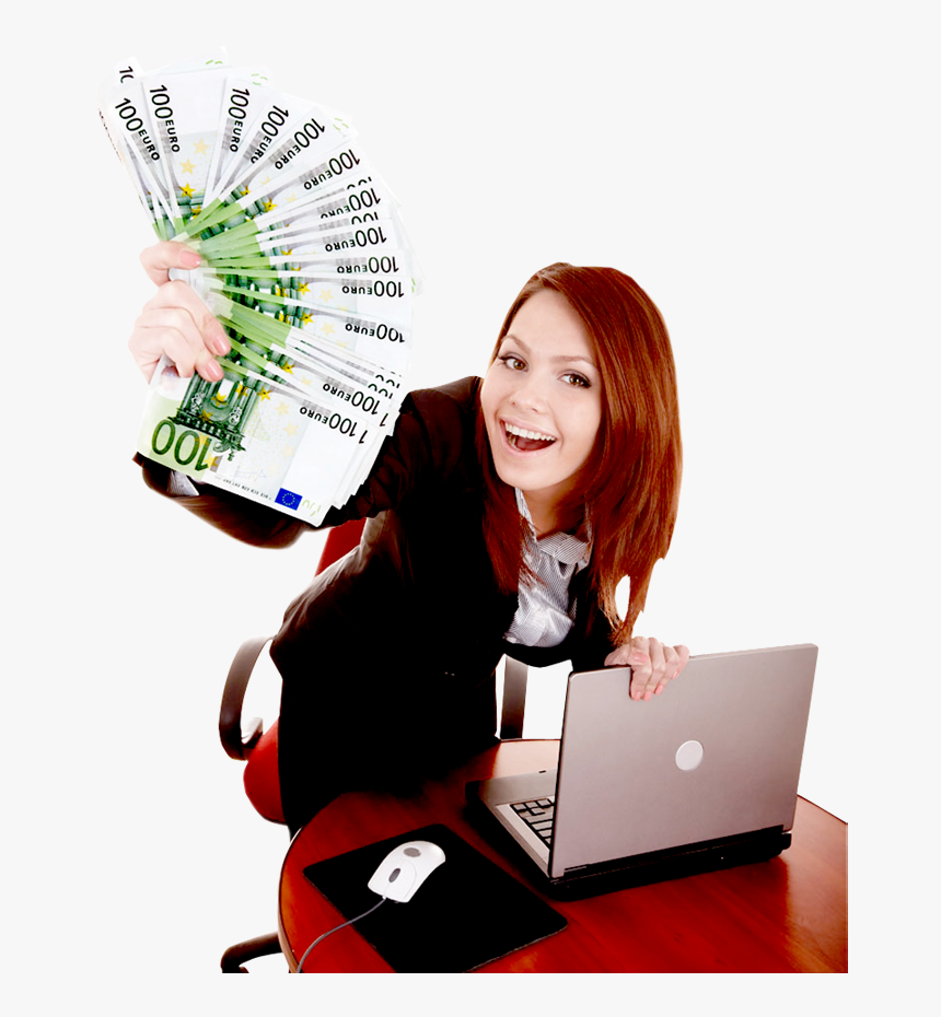 Happy Business Woman Showing The Money - Business Women With Money, HD Png Download, Free Download