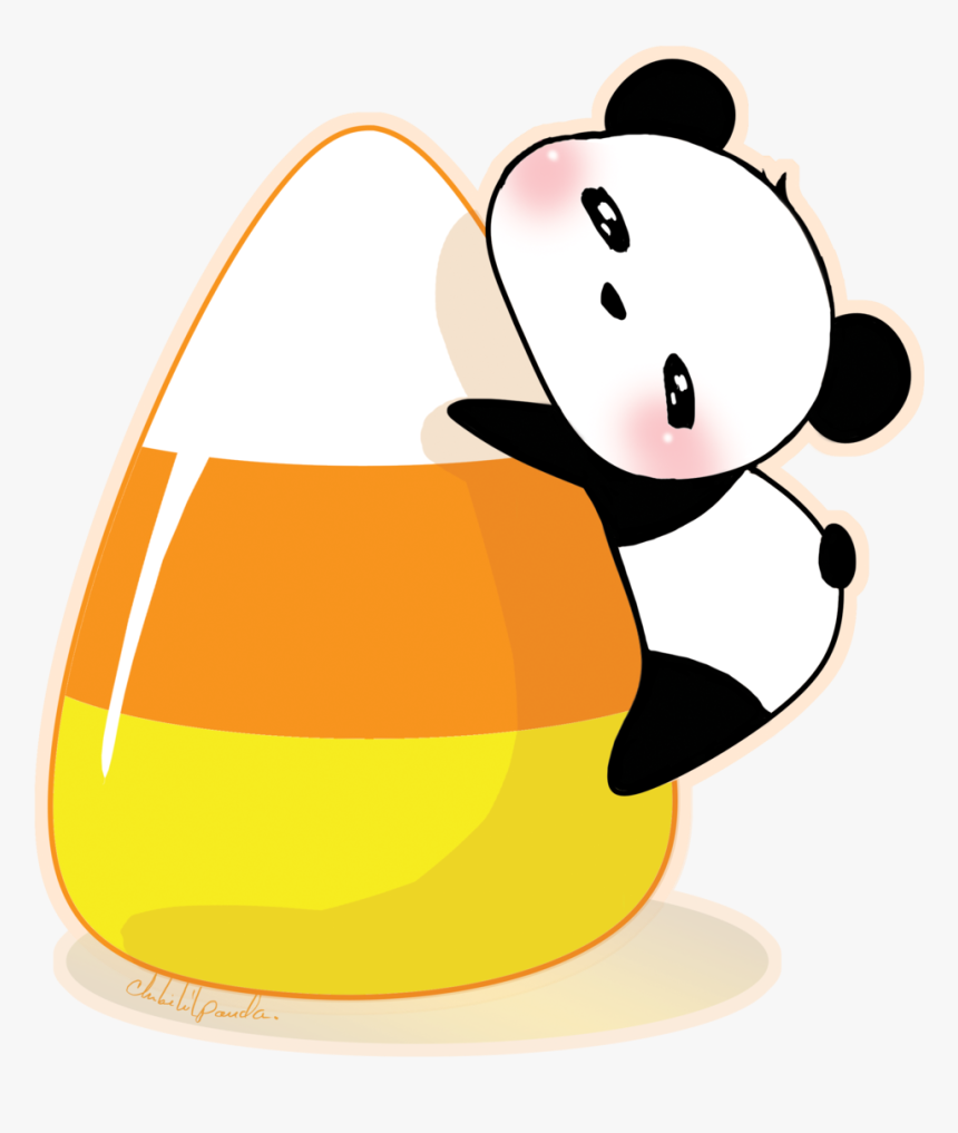 Candy Corn Panda By Chibilittlepanda - Candy Corn Cartoon Drawing, HD Png Download, Free Download