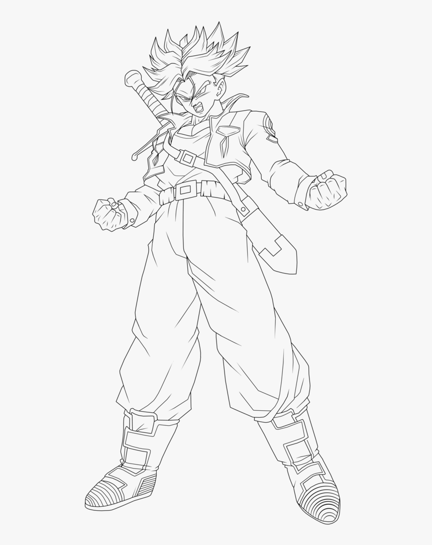 Dragon Ball Coloring Pages Future Trunks With Trunks Trunks Super Saiyan Drawing Hd Png Download Kindpng