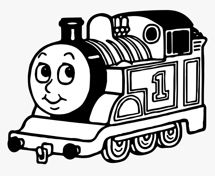 thomas train clip art black and white