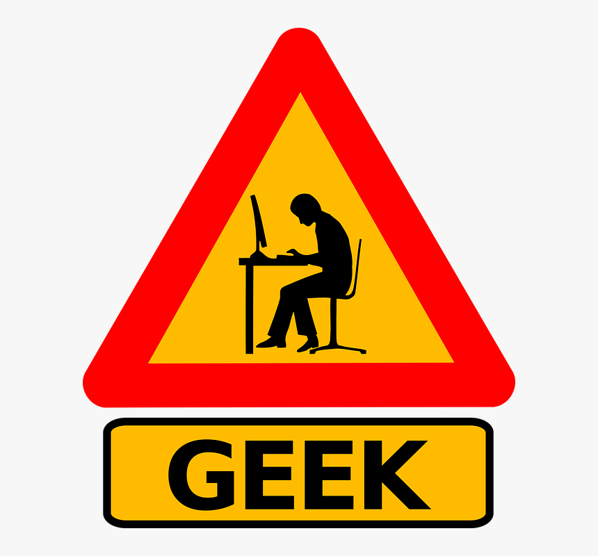 Caution, Computer, Desk, Geek, Humor, Man, Road Sign - Under Construction, HD Png Download, Free Download