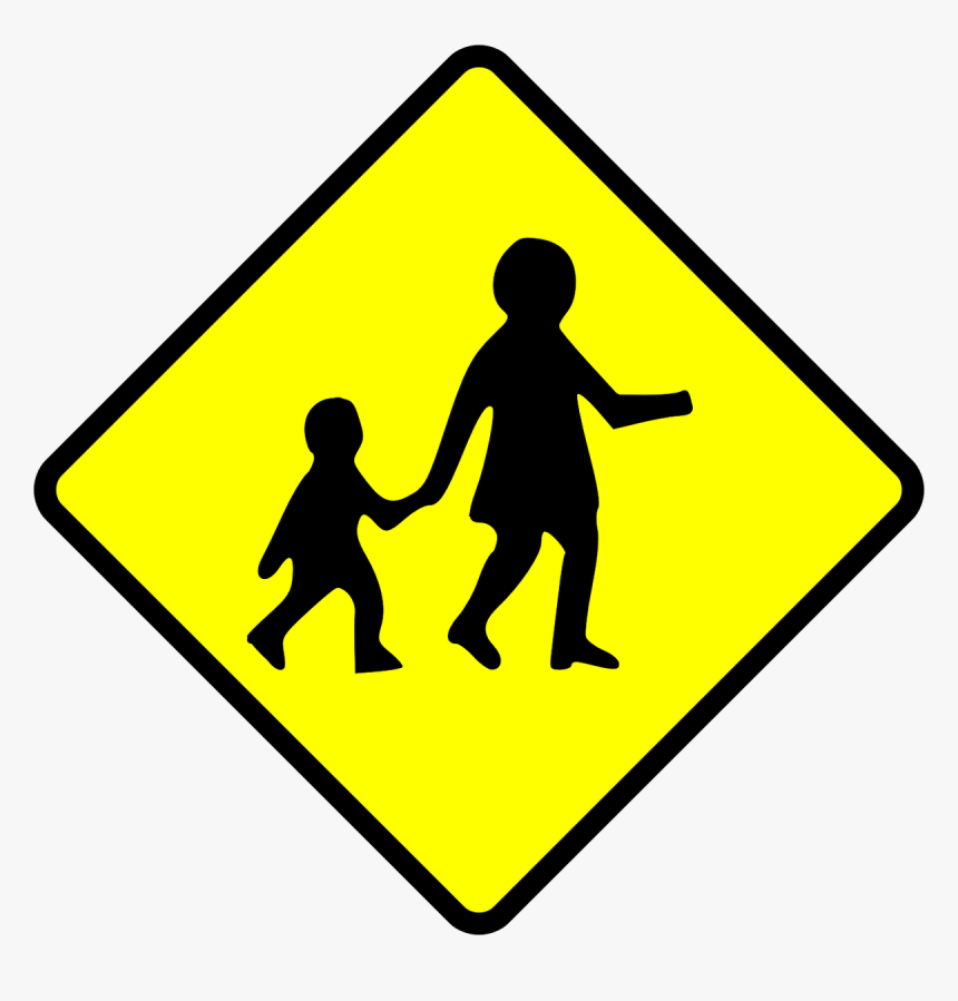 Human Behavior,silhouette,area - Pedestrian Crossing Sign Clipart, HD Png Download, Free Download