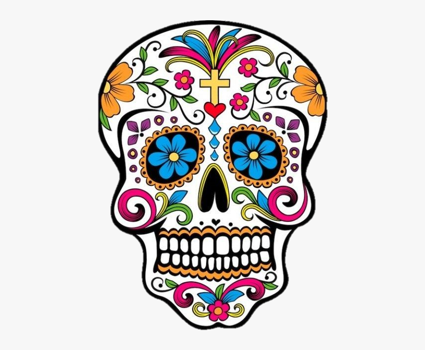 Skull - Day Of The Dead Color Skull, HD Png Download, Free Download