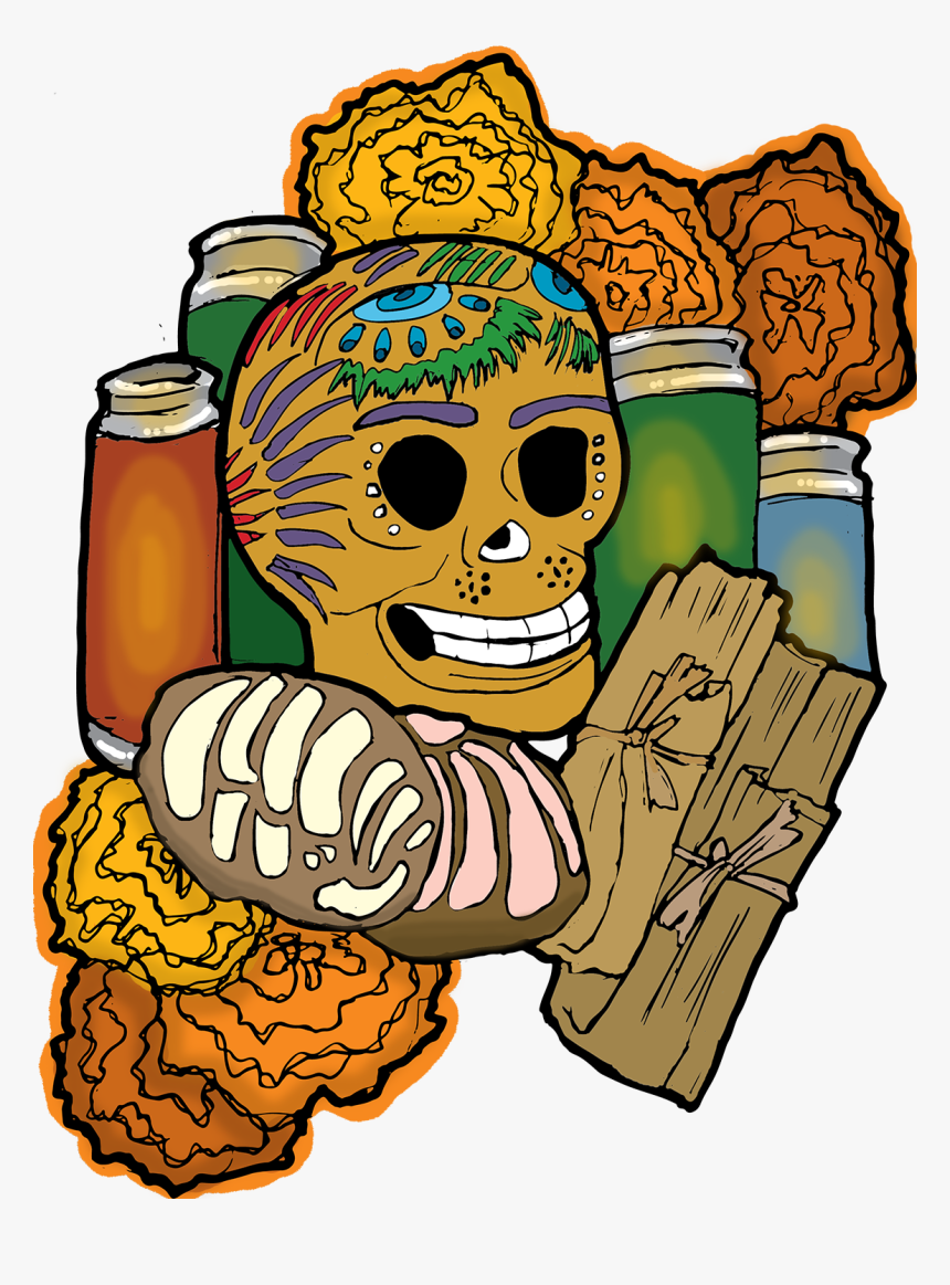 Dia De Los Muertos Food Cartoon, HD Png Download, Free Download