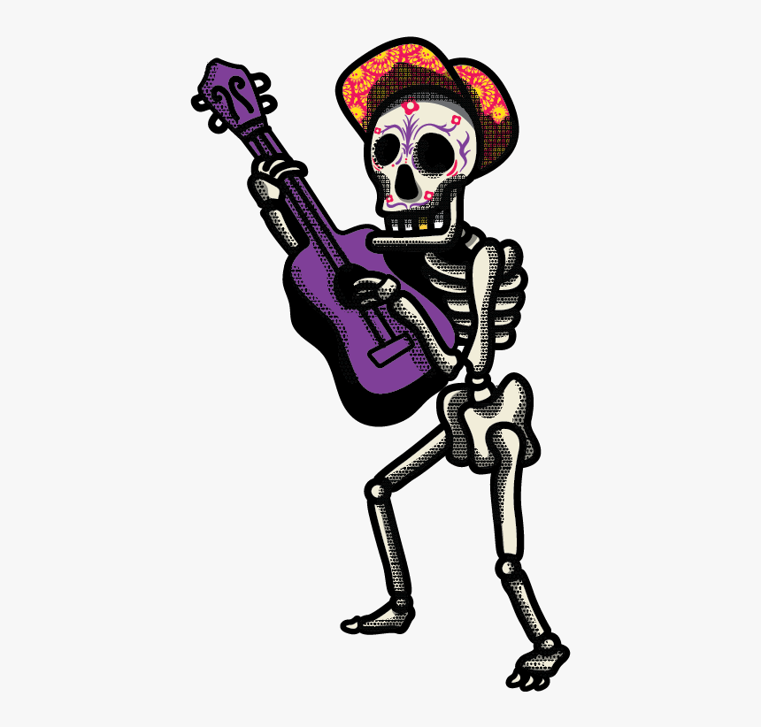 Skeletons Drawing Dia De Los Muertos - Dia Dela Muerte Drawing, HD Png Download, Free Download