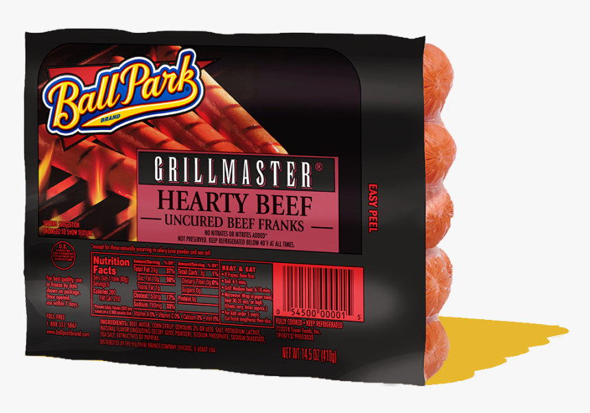 Ball Park Hearty Beef Hot Dogs - Ballpark Grillmaster Hot Dogs, HD Png Download, Free Download