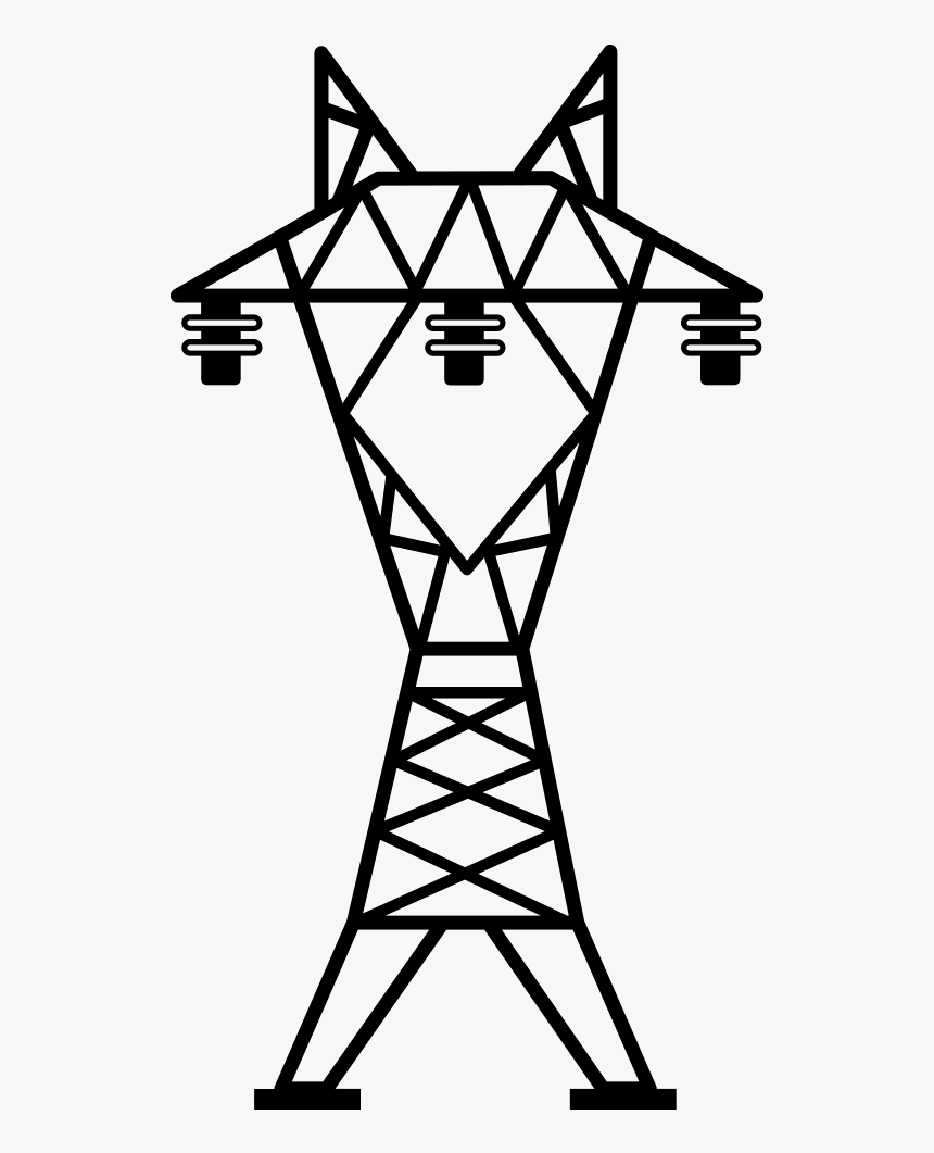 Line,line And White,clip Art,coloring Book,tower - Power Transmission Tower Icon, HD Png Download, Free Download