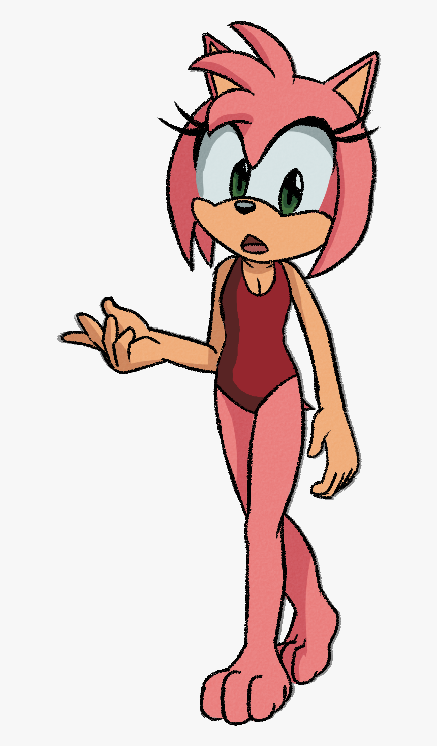 The Sonic Boom Version Of Amy Rose Wearing A Red One-piece - Amy Rose Bikini Sonic Boom, HD Png Download, Free Download