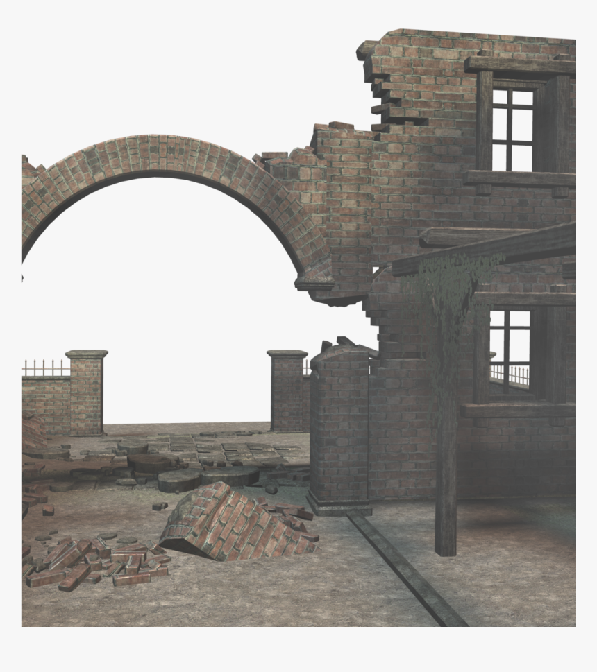 Old Ruins 2 3d Png - Abandoned Building Png, Transparent Png, Free Download