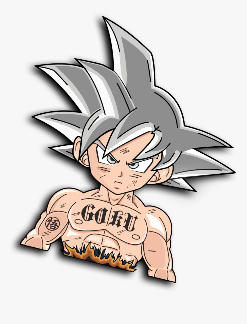 Image Of Kid Goku Ultra Instinct - Cartoon Ultra Instict Goku, HD Png Download, Free Download