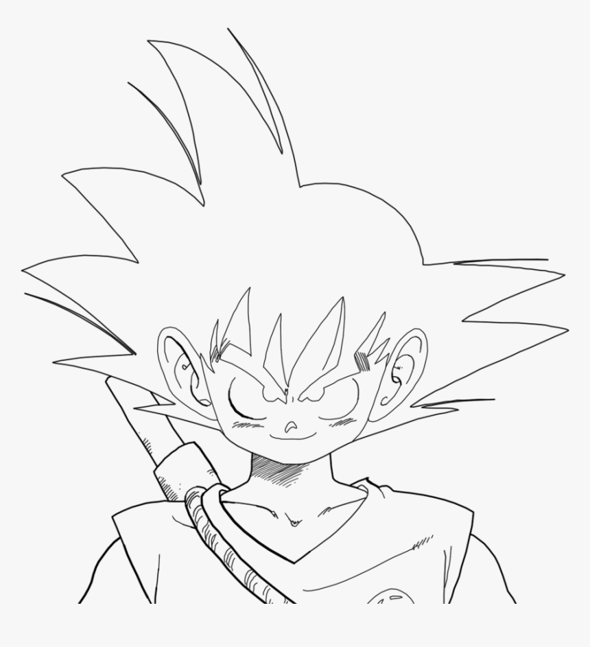 Kid Goku Face By Riddickdj Kid Goku Face Drawing Hd Png
