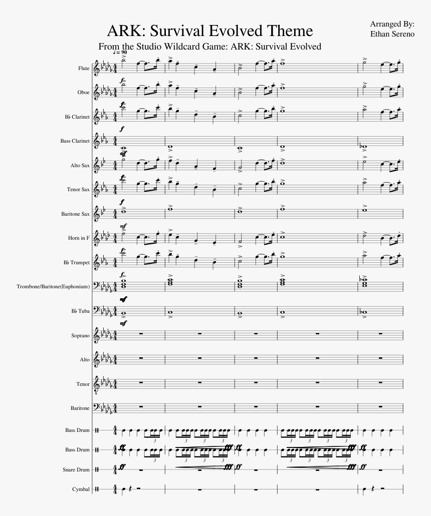 Ark Survival Evolved Theme Song Sheet Music, HD Png Download, Free Download