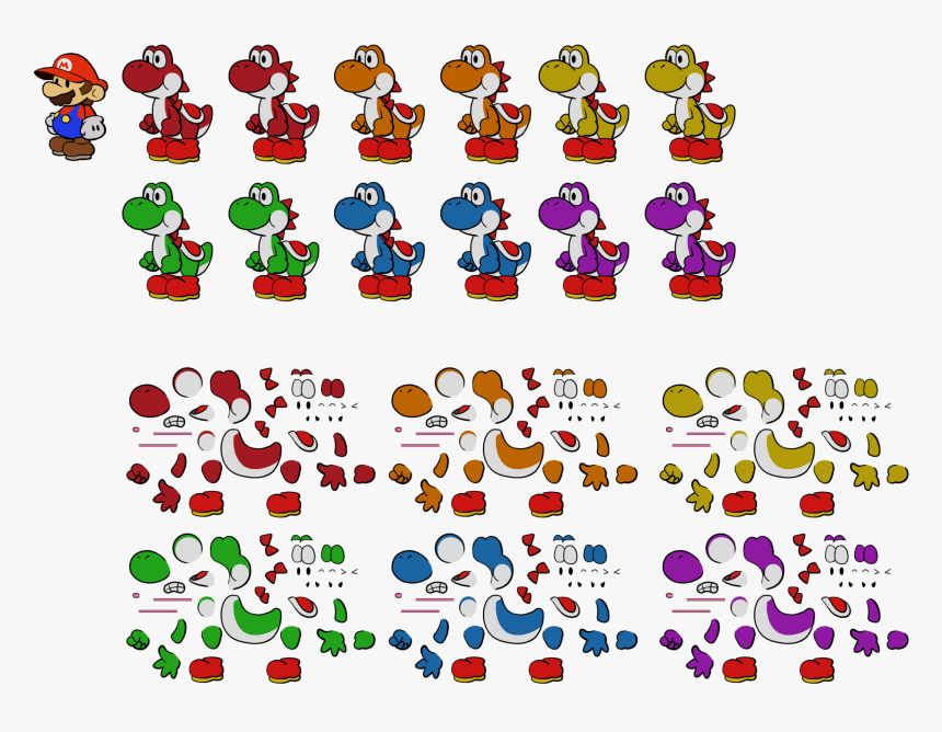 Mario Yoshi Sprite , Png Download - Paper Mario Fruit Shake Daisy, Transparent Png, Free Download