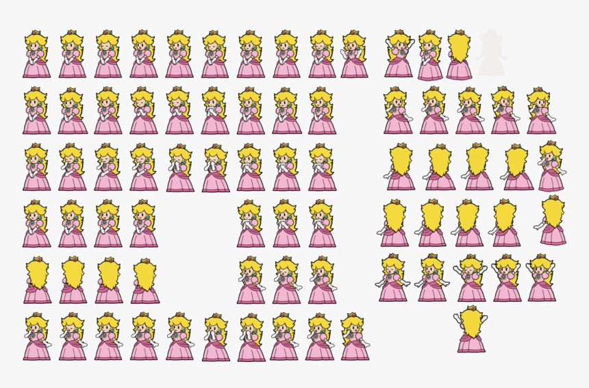 Super Paper Mario Peach Sprites, HD Png Download, Free Download