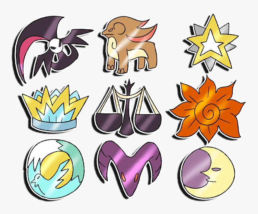 Transparent Dawn Clipart - Pokemon Sun And Moon All Badges, HD Png Download, Free Download