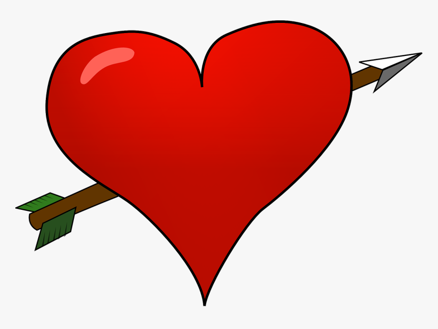 Heart Love Arrow Valentine Amor - Valentine Heart With Arrow, HD Png Download, Free Download