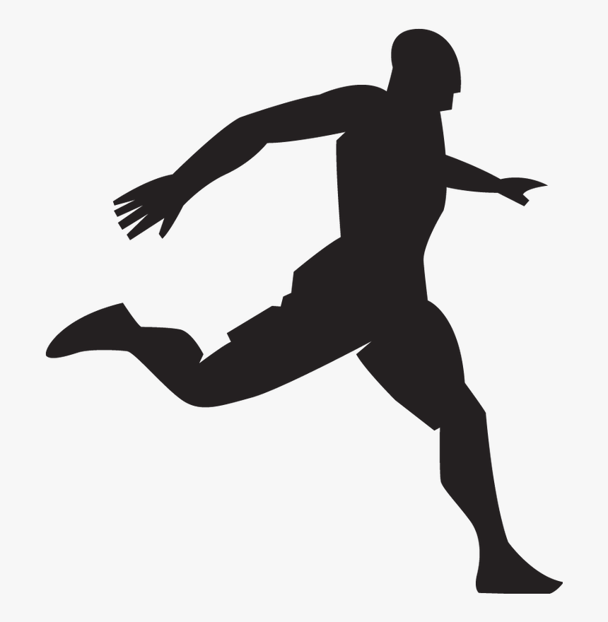 Clip Art Football Player Athlete Silhouette - Gif Png Running Man, Transparent Png, Free Download