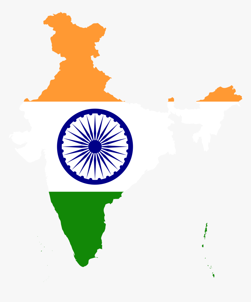 India Map Flag Clip Arts - India Flag Map Png, Transparent Png, Free Download