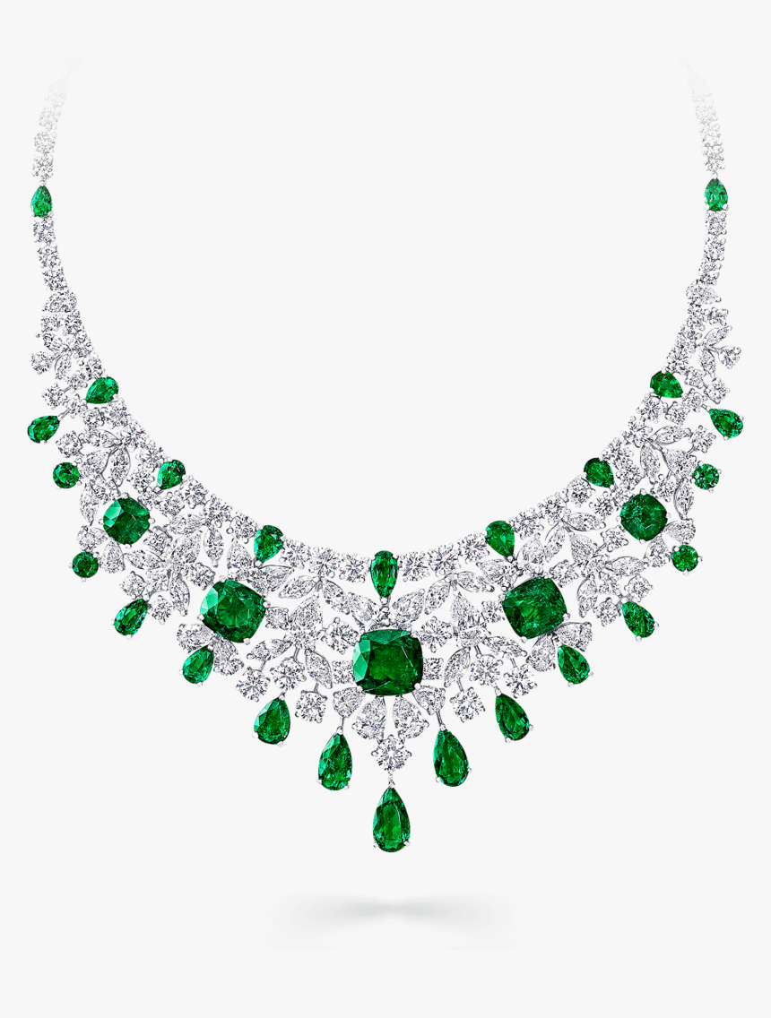 Diamond Necklace With Emeralds, HD Png Download, Free Download