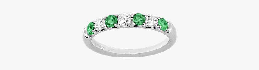 Spark Creations Alternating Diamond & Emerald Band - Engagement Ring, HD Png Download, Free Download
