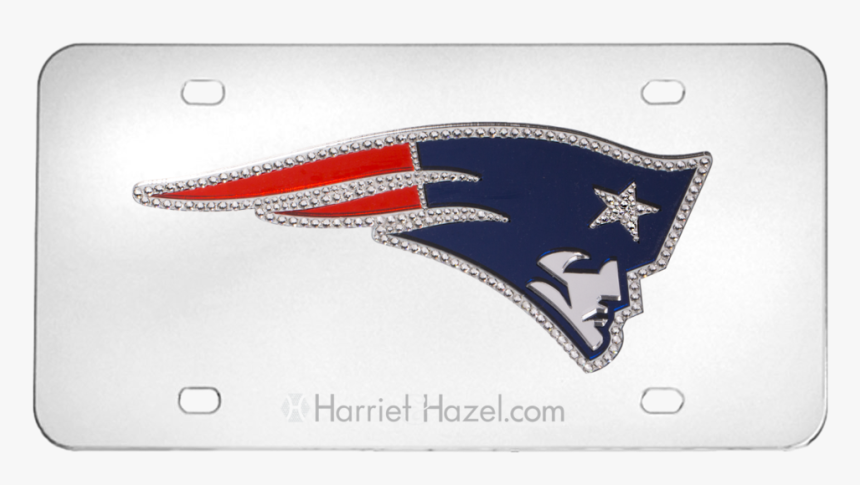 Nfl New England Patriot Steel License Plate With Swarovski - New England Patriots, HD Png Download, Free Download