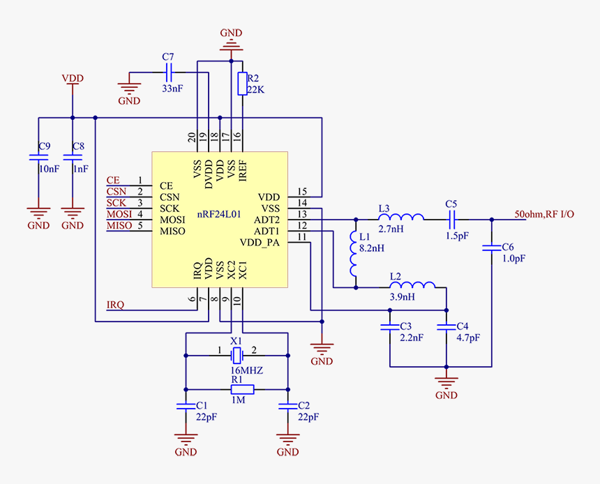 Nrf24l01 Schematic, HD Png Download, Free Download