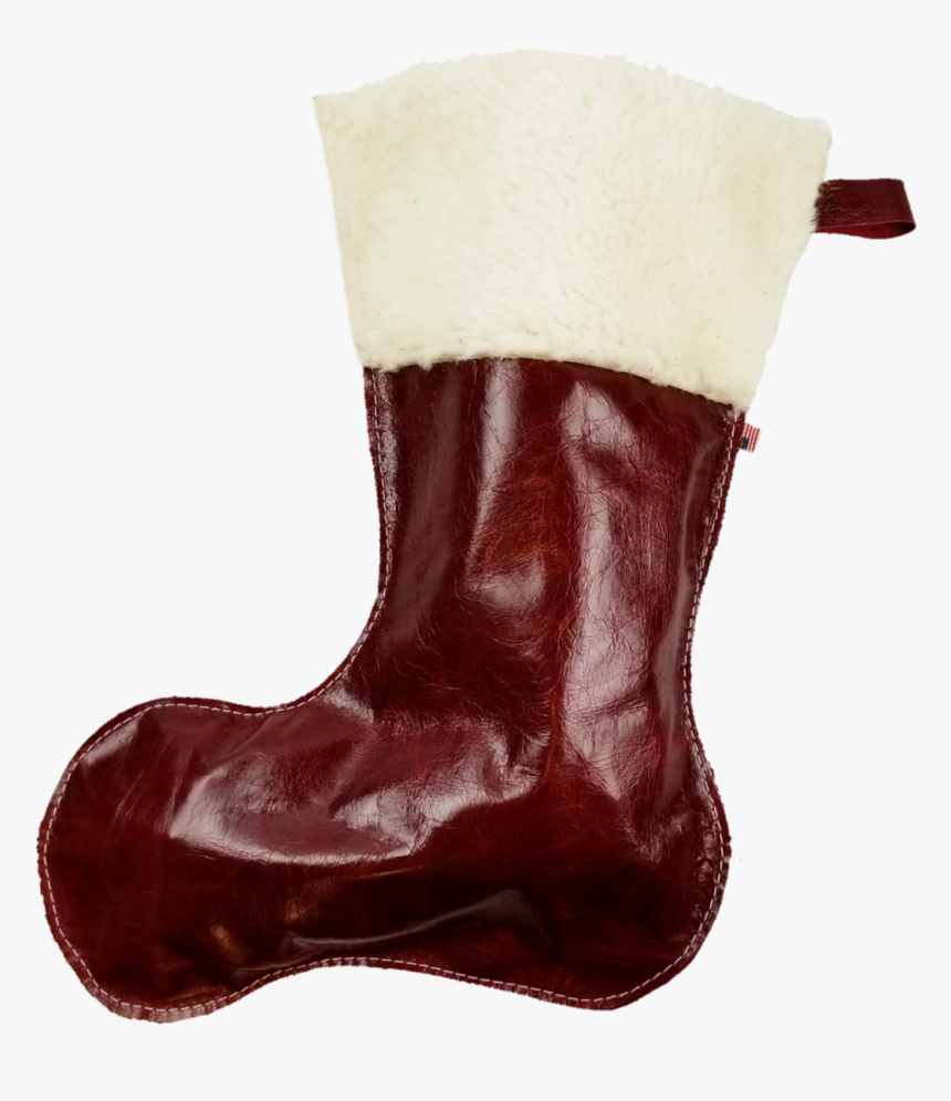 Christmas Stockings In Italian Red Leather With Wool - Snow Boot, HD Png Download, Free Download