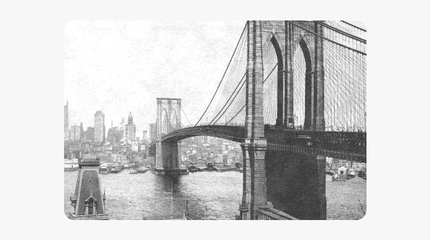 Brooklyn Bridge Over East River And Surrounding Ar - Suspension Bridge, HD Png Download, Free Download