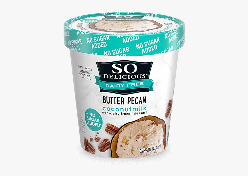 No Sugar Added Butter Pecan Coconutmilk Frozen - So Delicious No Sugar Added Ice Cream, HD Png Download, Free Download
