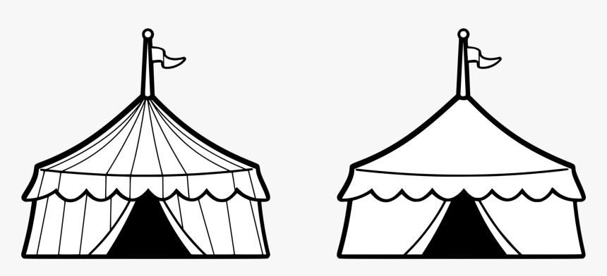 Carnival Png Black And White - Black And White Circus Tent Clipart, Transparent Png, Free Download