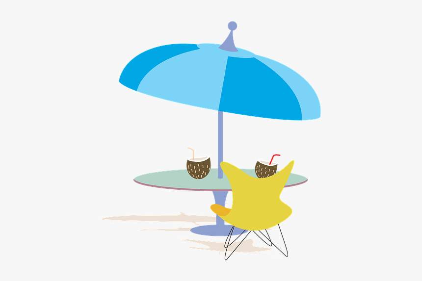 Clipart, Sunny, Relax, Table, Drink, Coconut, Sun - Relax Obrázok, HD Png Download, Free Download