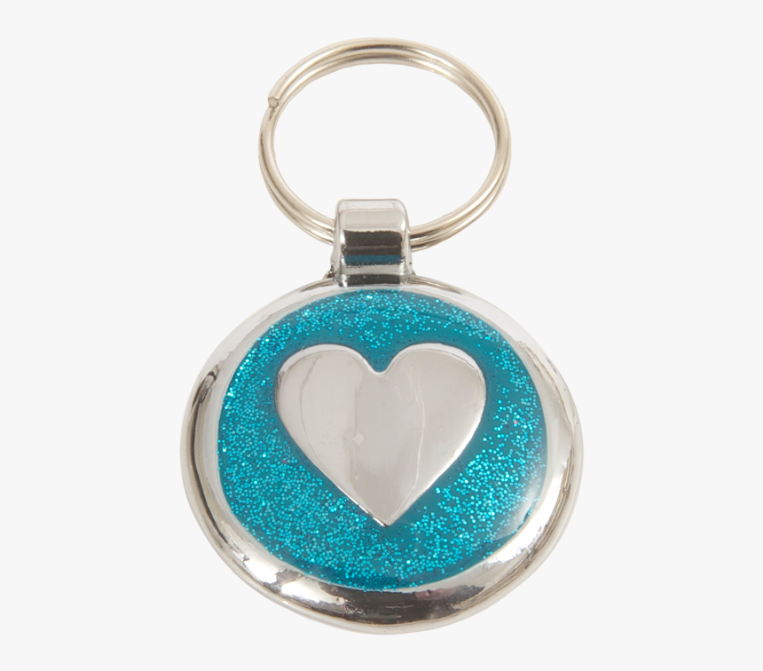 Luxury Designer Dog Tag Glitter Azure Blue Heart Shimmer - Keychain, HD Png Download, Free Download