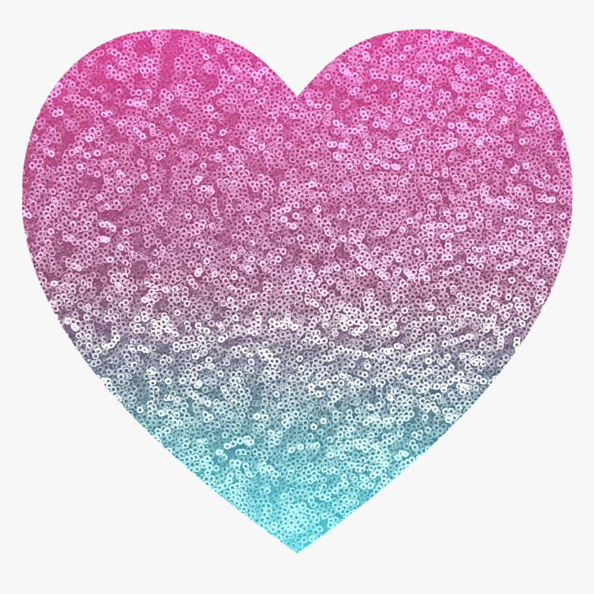 Glitter Pink Blue Free Picture - Glitter Love Heart, HD Png Download, Free Download