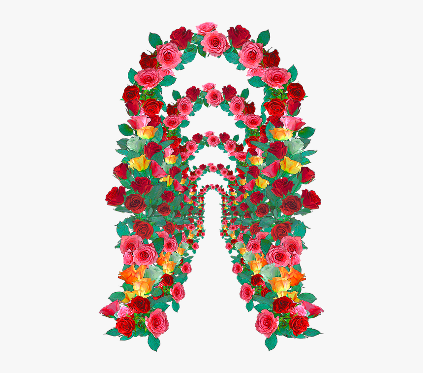 Rose Arch, Rose Arches, Rose Trellis, Garden, Romantic - Flores De Mayo Background, HD Png Download, Free Download