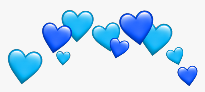 #blue #heart #hearts #tumblr #blueheart #emoji #sticker - Transparent Heart Crown Png, Png Download, Free Download