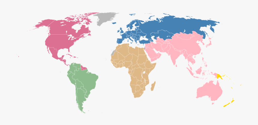 Fifa World Map Vector Graphic Of Confederation Members - India To New Zealand Map, HD Png Download, Free Download