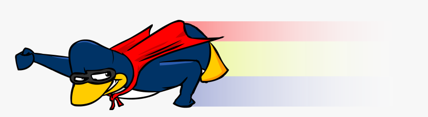 Super Penguin Leaving Flag Similar To Colombia Behind - Cartoon, HD Png Download, Free Download