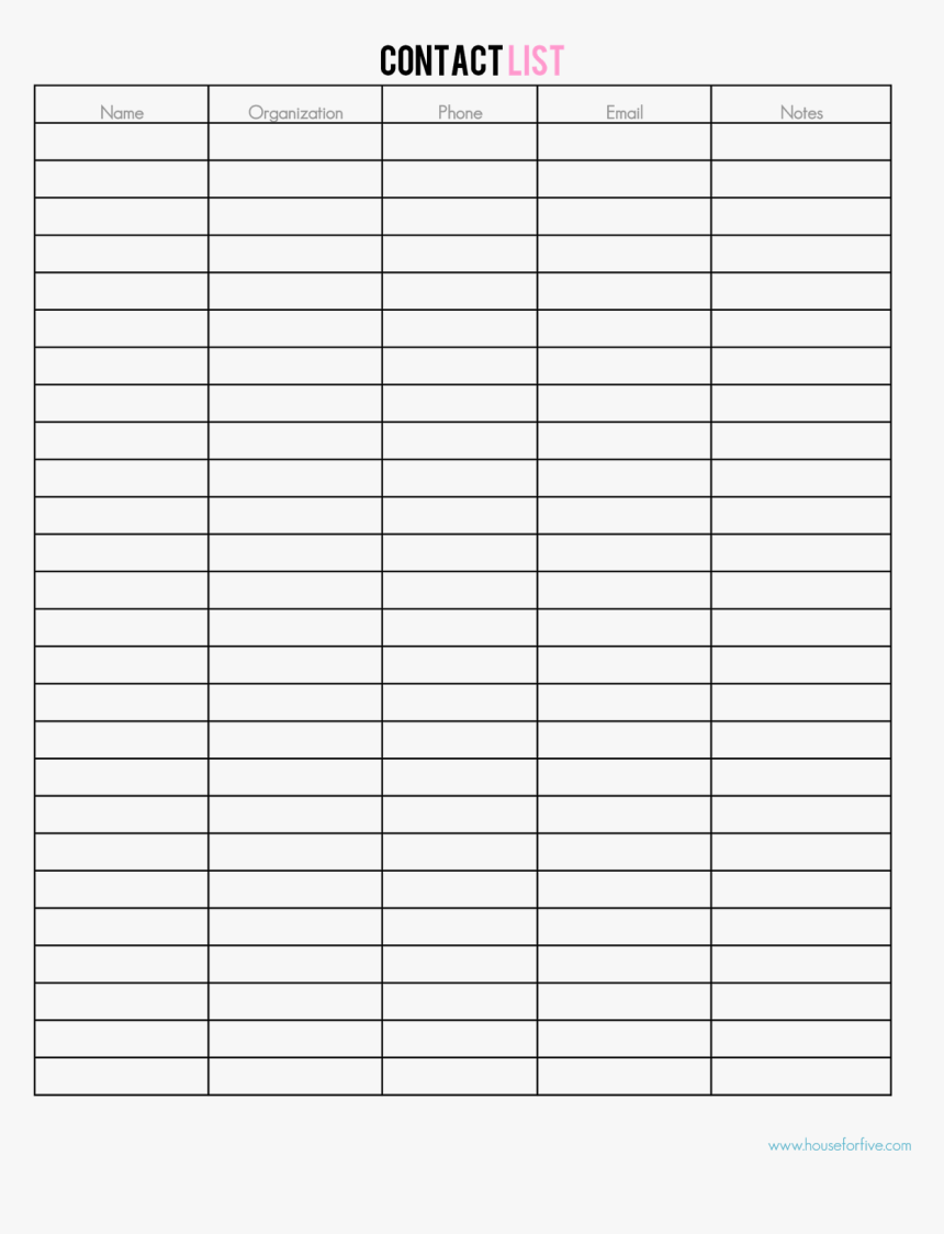 Blank Printable Sign In Sheet Template, HD Png Download, Free Download