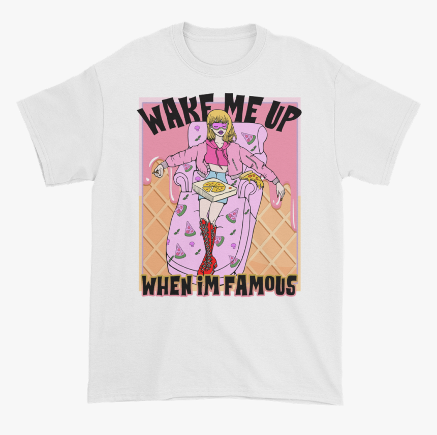 Wakemeupwhenimfamous Mockup Flat-front White - Death Metal Font Shirt, HD Png Download, Free Download