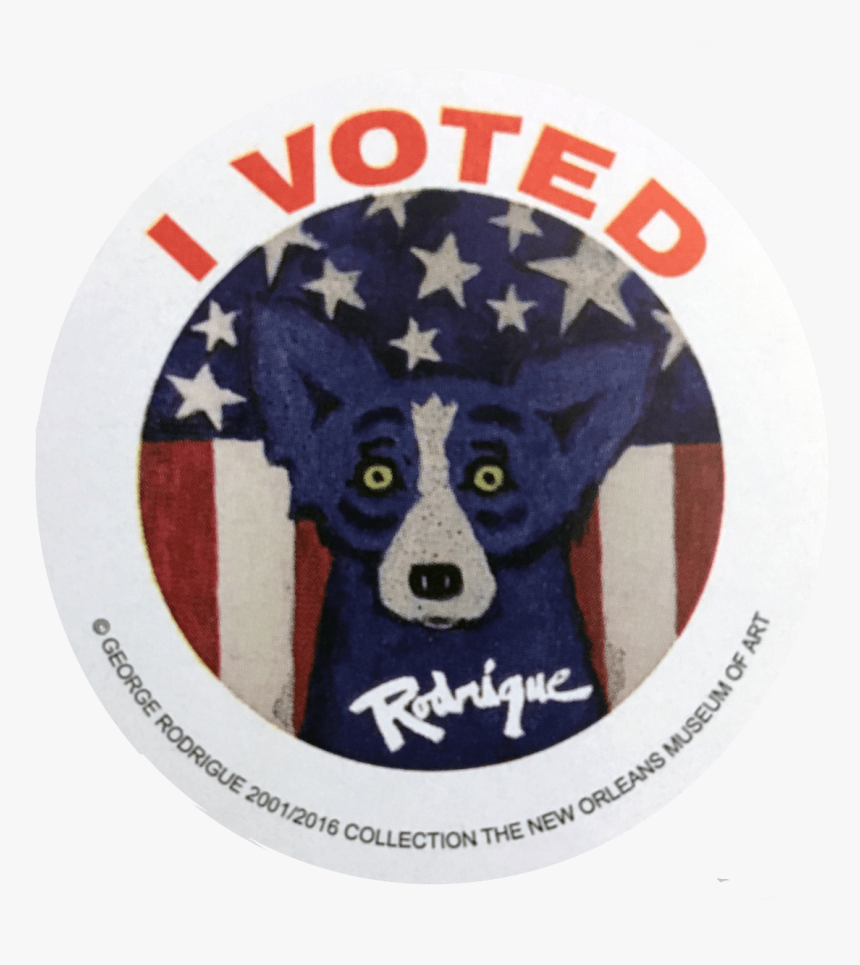 Blue Dog Sticker - Blue Dog Voted Sticker, HD Png Download, Free Download