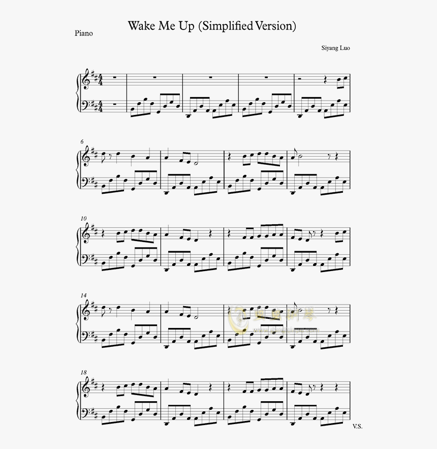 Wake Me Up钢琴谱 第1页 - Viva La Vida Partitura Violin, HD Png Download, Free Download