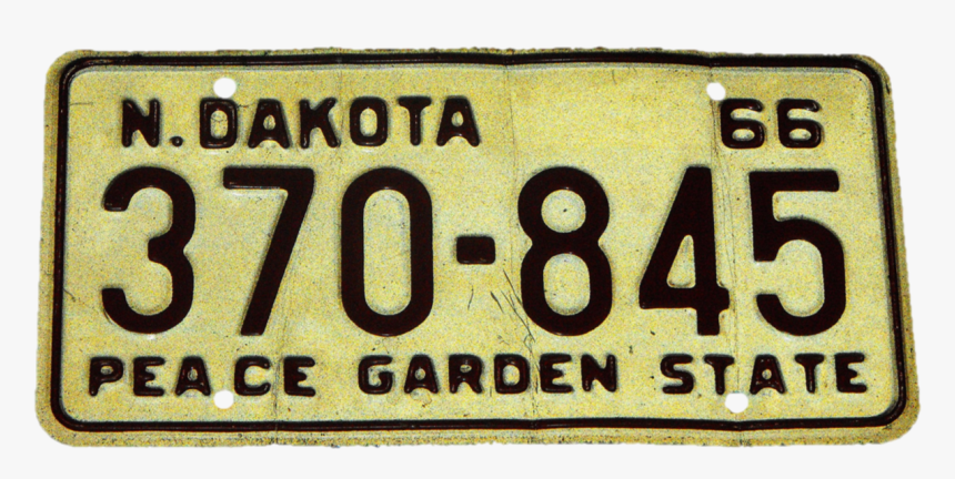 North Dakota 1966 License Plate - Signage, HD Png Download, Free Download