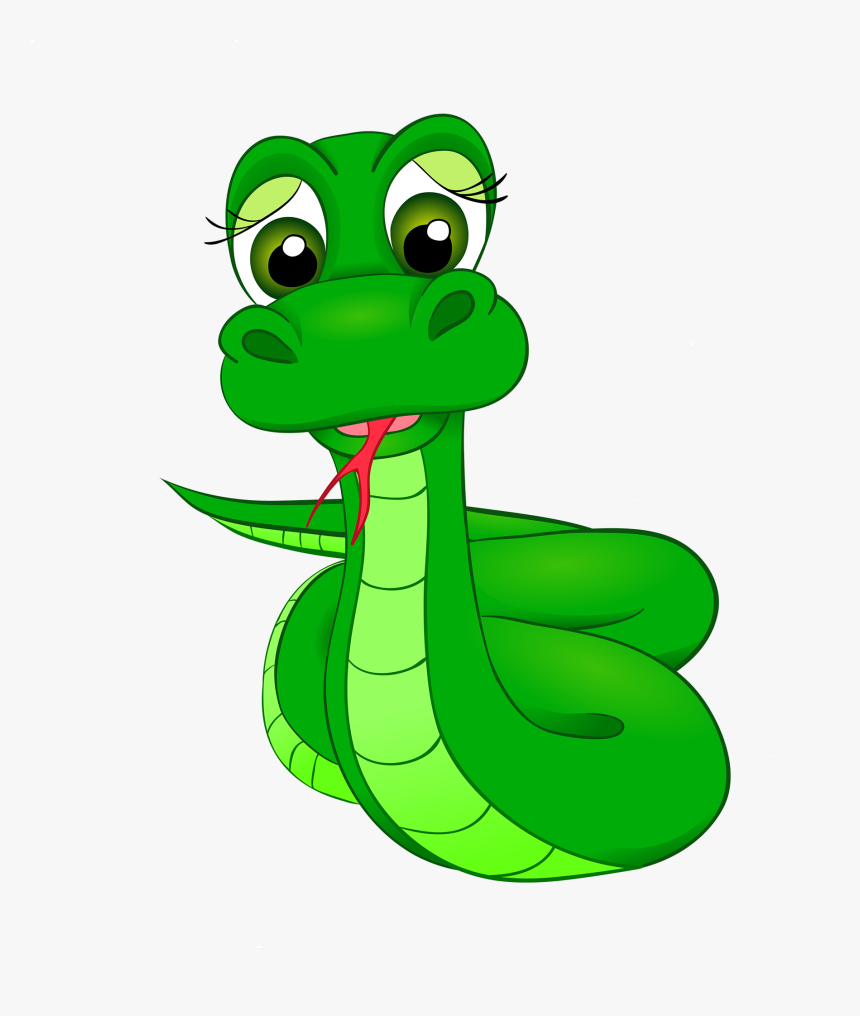 Snake With Eyelashes Cartoon Clipart , Png Download - Snake With Eyelashes, Transparent Png, Free Download