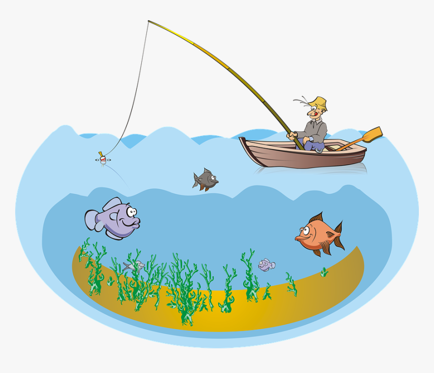 Fishing, Fish, Fisherman, Boat, Mare, Pond, Lake, Sea - Good Morning With Fishing, HD Png Download, Free Download