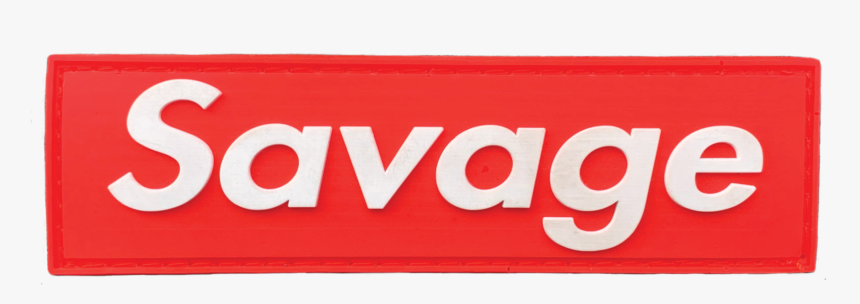 Savage Patch - Banner - Red Box - Savage Barbell"
 - Supreme Box Logo Png, Transparent Png, Free Download